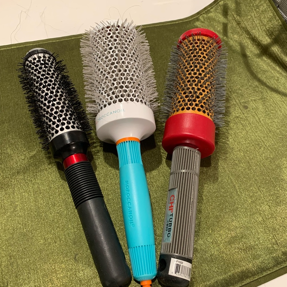 3 hair styling brushes